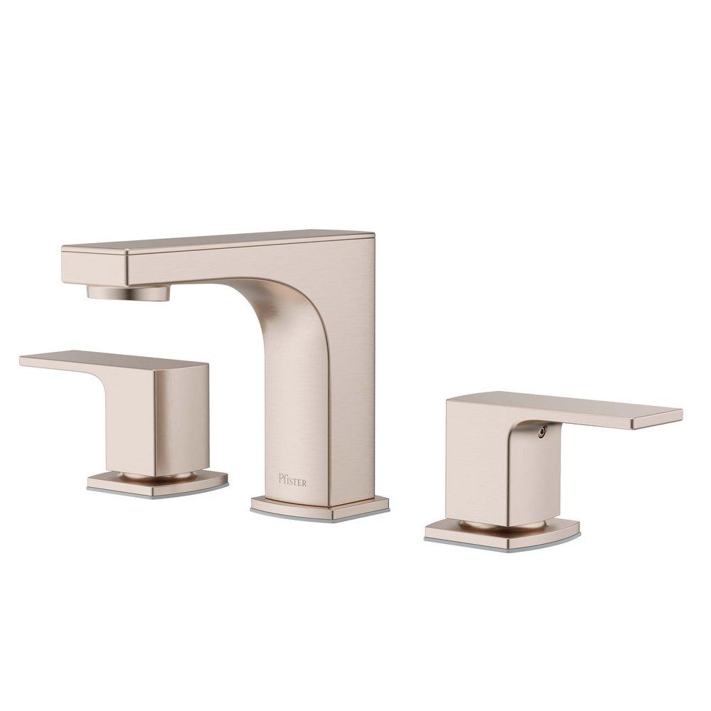 Two Handle Widespread Bathroom Sink Faucet in Brushed Nickel 