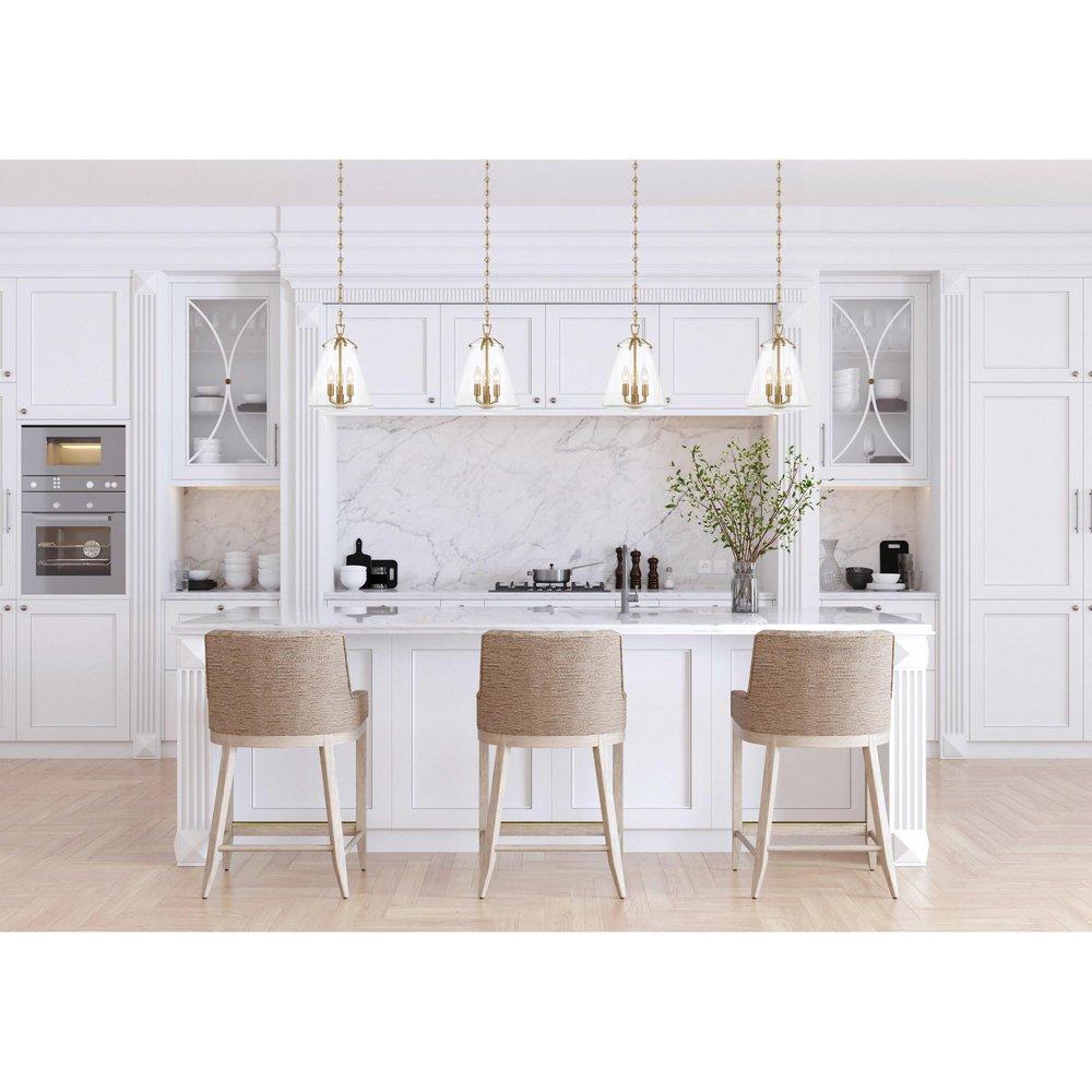 3-Light Mini Chandelier in Luxe Gold 