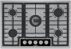 30 in. 5 Burner Gas Cooktop in Stainless Steel