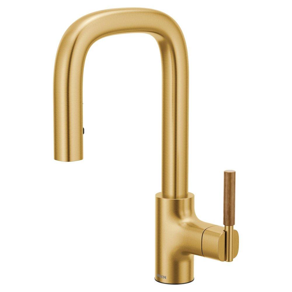 Moen Brushed Gold Single Handle Pull Down Bar Faucet 