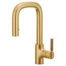 Single Handle Pull Down Bar Faucet in Brushed Gold