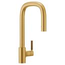 Single Handle Pull Down Kitchen Faucet in Brushed Gold