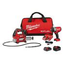 18V Lithium-Ion Brushless Cordless High Torque 1/2 in. Impact Wrench with Friction Ring & Grease Gun Combo Kit 