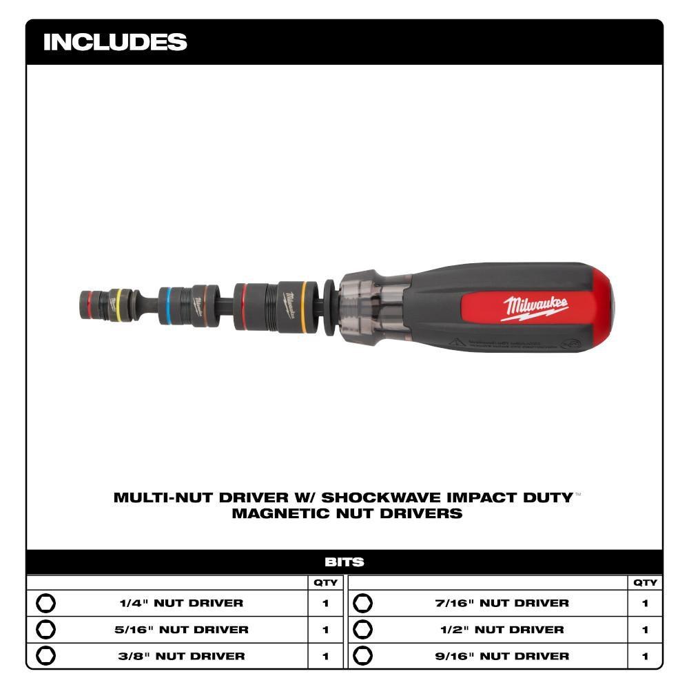 Multi-Nut Driver W/ SHOCKWAVE Impact Duty&trade; (flip) Magnetic Nut Drivers 