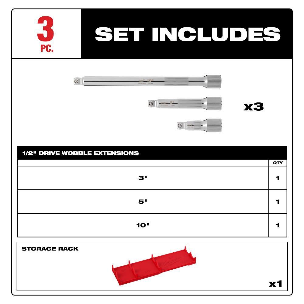 *CVR* 3PC 1/2 DRIVE WOBBLE EXTENSIO 