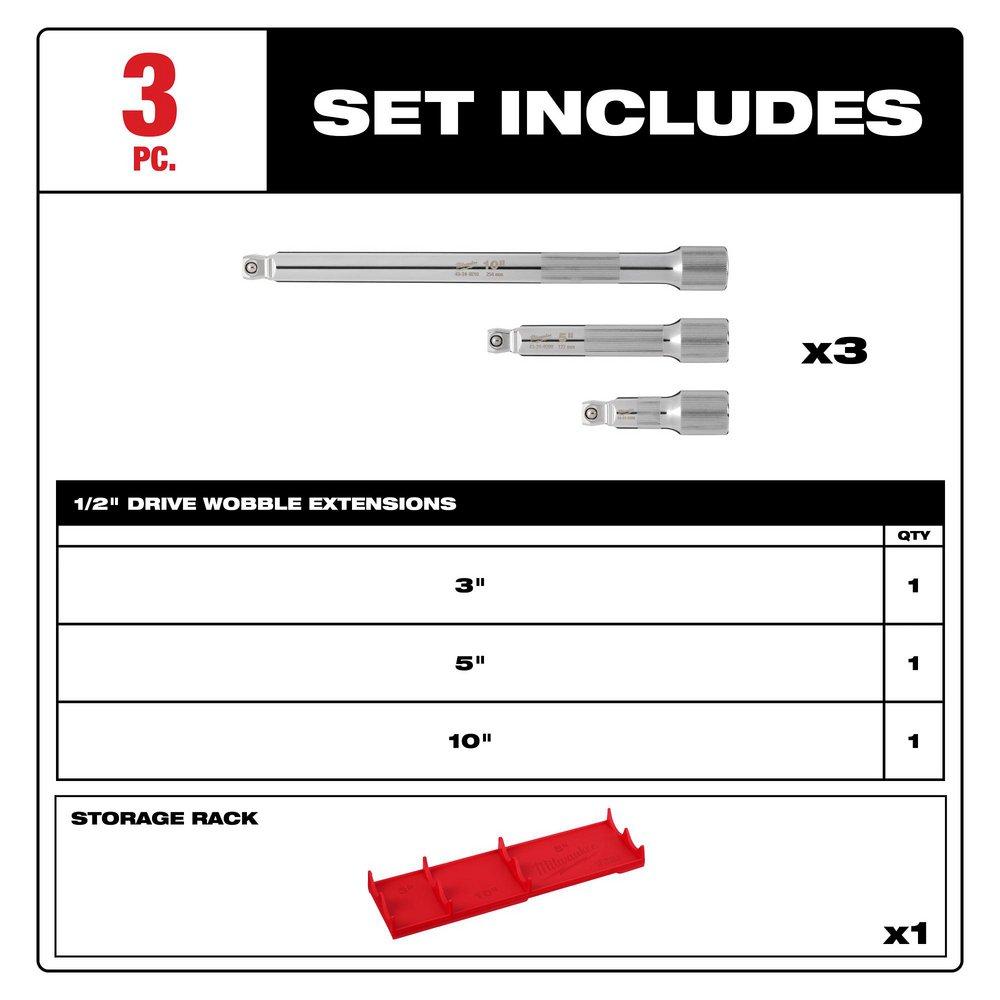 *CVR* 3PC 1/2 DRIVE WOBBLE EXTENSIO 
