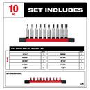 *CVR* 10PC 1/4 DRIVE HEX BIT SOCKET 