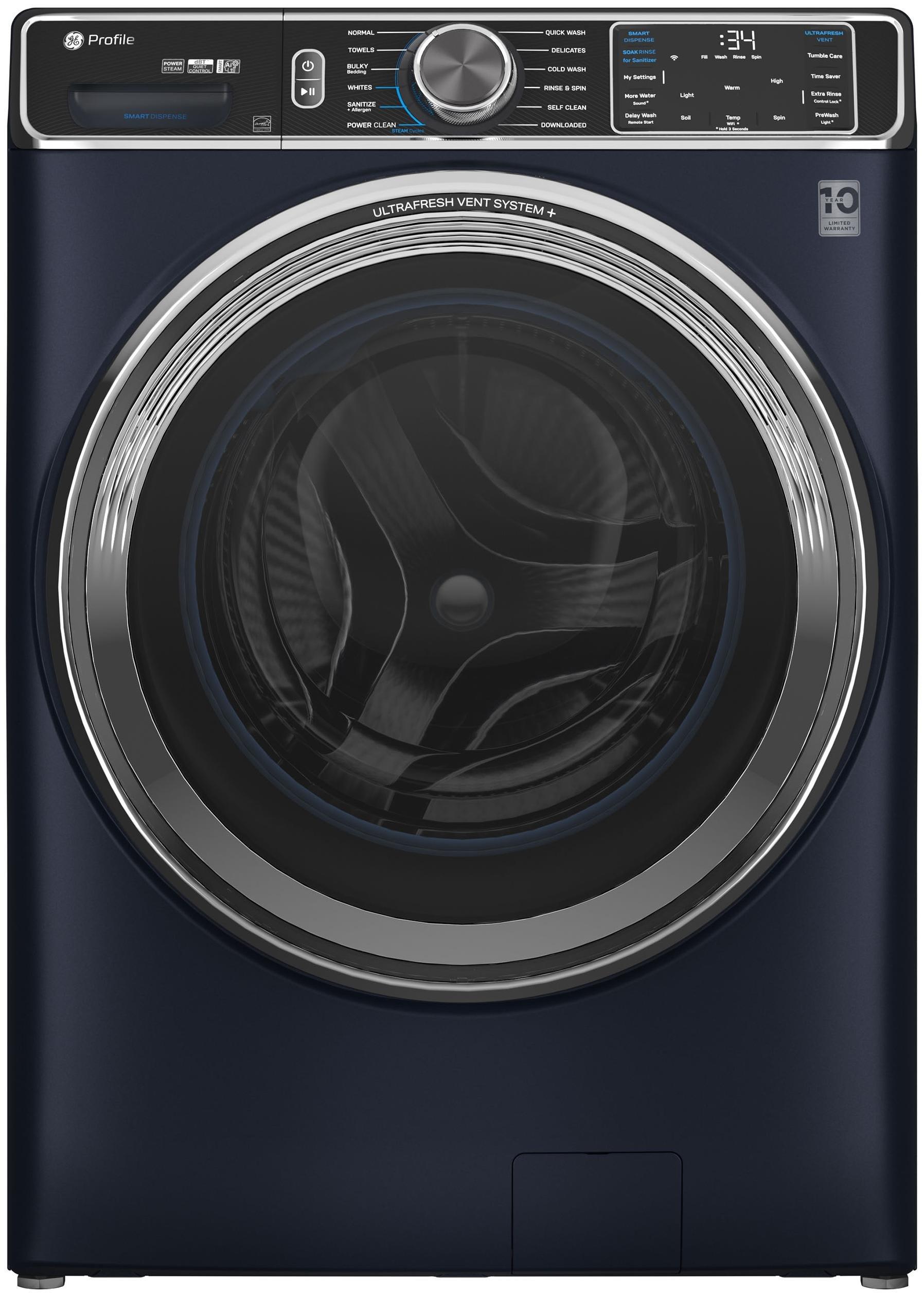 GE Profile&trade; Sapphire Blue 28 in. 5.3 cu. ft. Smart Front Load Washer 
