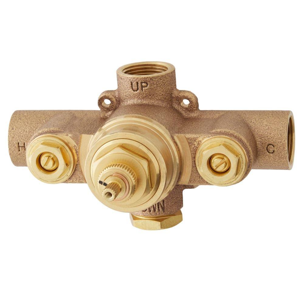 Signature Hardware Brushed Nickel Thermostatic Shower System with Rain Shower Head, Hand Shower, Hose, Valve Trim and Diverter - Valve Included 
