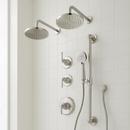Thermostatic Shower System in Brushed Nickel with Rain Dual Shower Heads, Slide Bar, Hand Shower, Hose, Valve Trim and Diverter - Valve Included