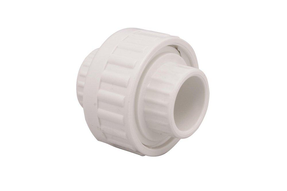 White PVC Schedule 40 Union with Buna O-Ring 