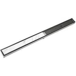 36 in. PVC Drain Channel with Stainless Steel Tile-In Grate for 2 in. Clamp Down Drains in Gunmetal