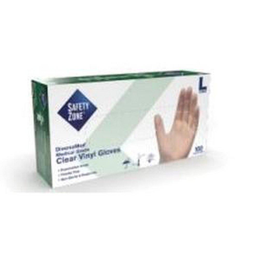 Latex-Free Premium Clear Disposable Gloves, M (Box of 100) 