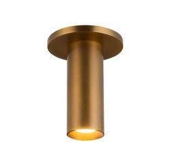 2in. Wide Semi-Flush Ceiling Fixture in Vintage Brass