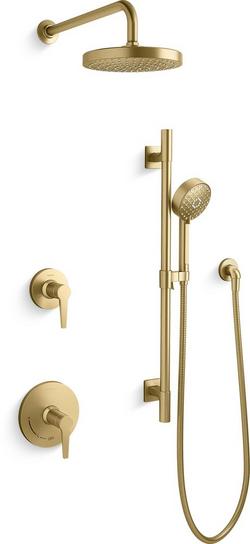 Two Handle Single Function Shower Faucet in Vibrant&reg; Brushed Moderne Brass (Trim Only)