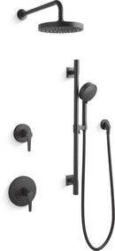 Two Handle Single Function Shower Faucet in Matte Black (Trim Only)