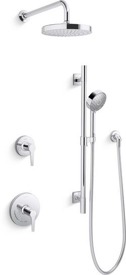 Two Handle Single Function Shower Faucet in Polished Chrome (Trim Only)