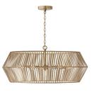 360W 6-Light Chandelier in Matte Brass
