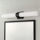 2-Light 5in. Wide Bath Bar with Soft White Glass Shades in Matte Black 