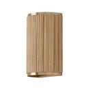 2-Light 12in. Tall Wall Sconce with Mango Wood Shade in White Wash and Matte Black