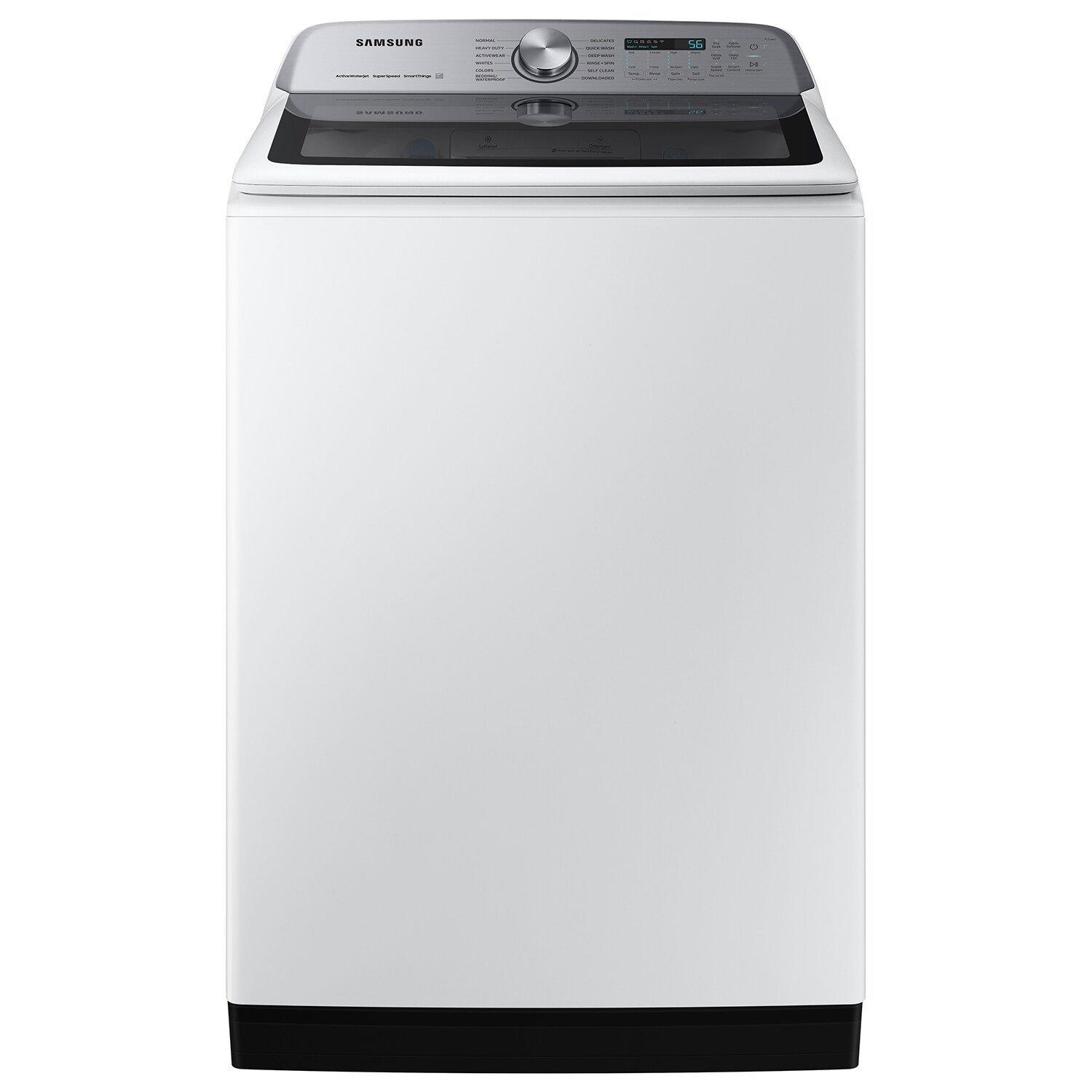 5.2 cu. ft. Large Capacity Smart Top Load Washer with Super Speed Wash in White 