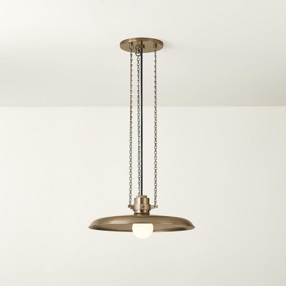 15W 1-Light E26 Medium G25 Pendant in Patina Brass 
