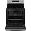 GE&reg; Stainless Steel 30 in. 5-Burner Electric Freestanding Range with No Preheat Air Fry 