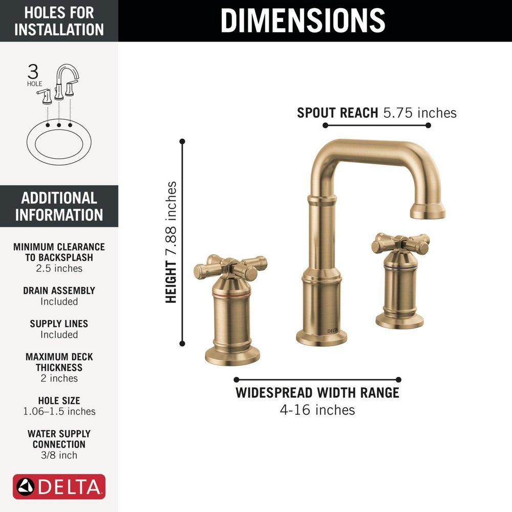 Delta Faucet Lumicoat Champagne Bronze Two Handle Widespread Bathroom Sink Faucet 