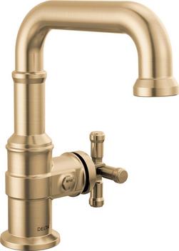 Single Handle Monoblock Bathroom Sink Faucet in Champagne Bronze