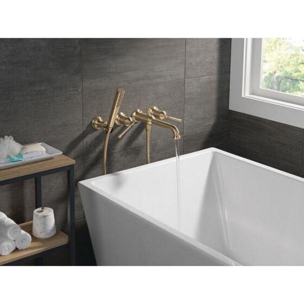 Wall Mount Tub Filler Handles in Champagne Bronze 