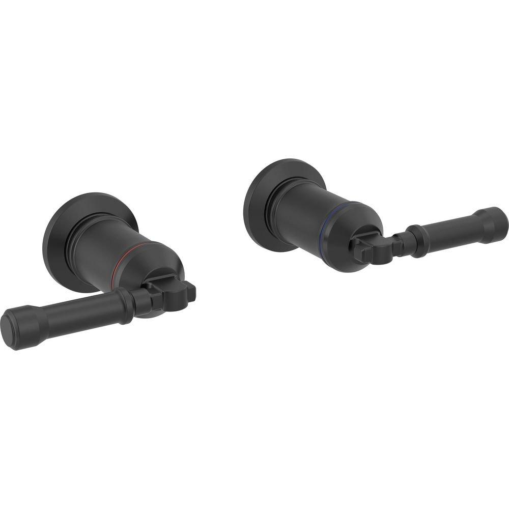 Wall Mount Bathroom Faucet Handle Kit-Lever in Matte Black 
