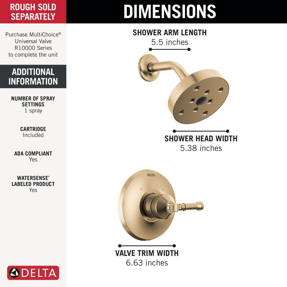 Delta Faucet Lumicoat® Champagne Bronze One Handle Single Function Shower Faucet (Trim Only) 