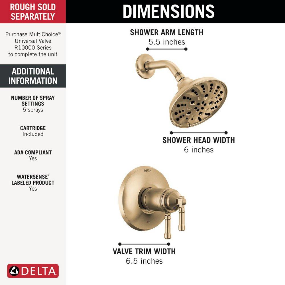 Delta Faucet Lumicoat Champagne Bronze Two Handle Multi Function Shower Faucet (Trim Only) 