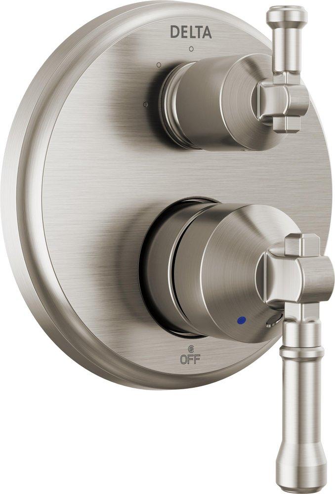 Delta Faucet Lumicoat Stainless Two Handle Pressure Balancing Valve Trim with Integrated Diverter 