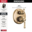 Delta Faucet Lumicoat Champagne Bronze Two Handle Pressure Balancing Valve Trim with Integrated Diverter 