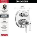 Delta Faucet Lumicoat Chrome Three Handle Pressure Balancing Valve Trim 