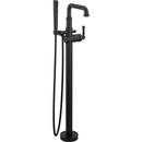 Delta Faucet Matte Black Floor Mount Filler with Hand Shower (Handle Sold Separately) (Trim Only) 