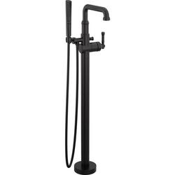 Floor Mount Filler with Hand Shower in Matte Black (Handle Sold Separately) (Trim Only)