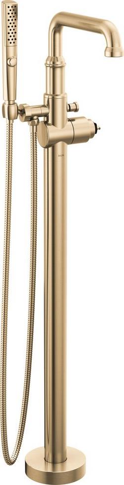 Floor Mount Filler with Hand Shower in Champagne Bronze (Handle Sold Separately) (Trim Only)