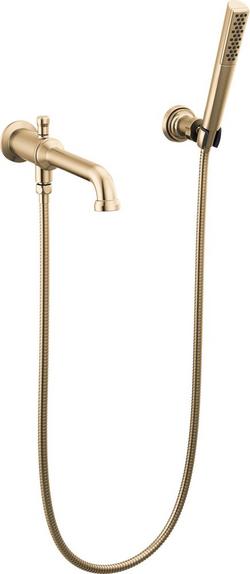 Wall Mount Tub Filler in Champagne Bronze (Handles Sold Separately)