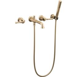 Wall Mount Tub Filler in Champagne Bronze (Handles Sold Separately)
