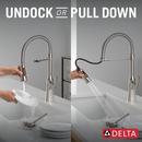 Single Handle Pull Down Kitchen Faucet in Stainless 
