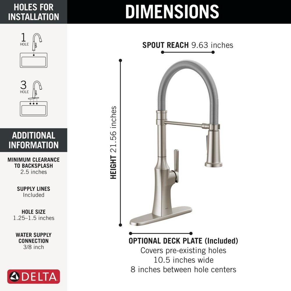 Single Handle Pull Down Kitchen Faucet in Stainless 