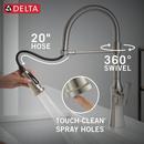 Single Handle Pull Down Kitchen Faucet in Stainless 