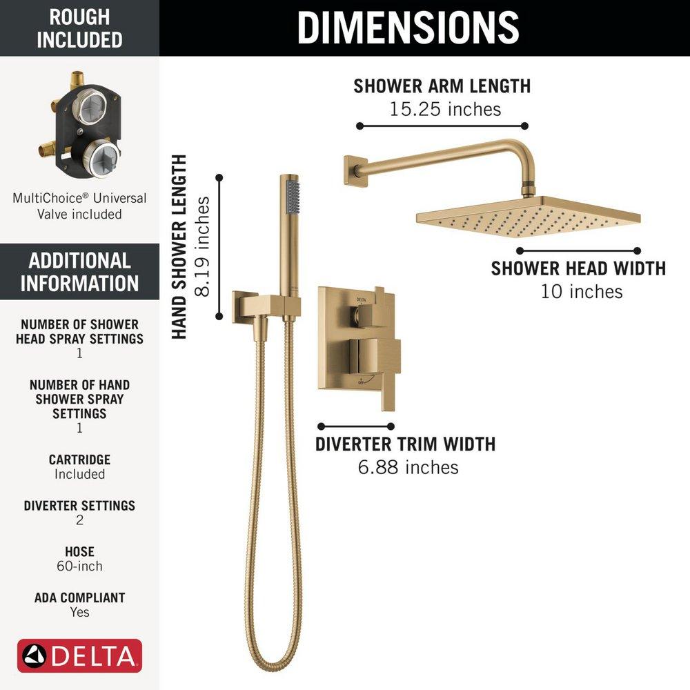 Delta Faucet Champagne Bronze One Handle Single Function Shower System 