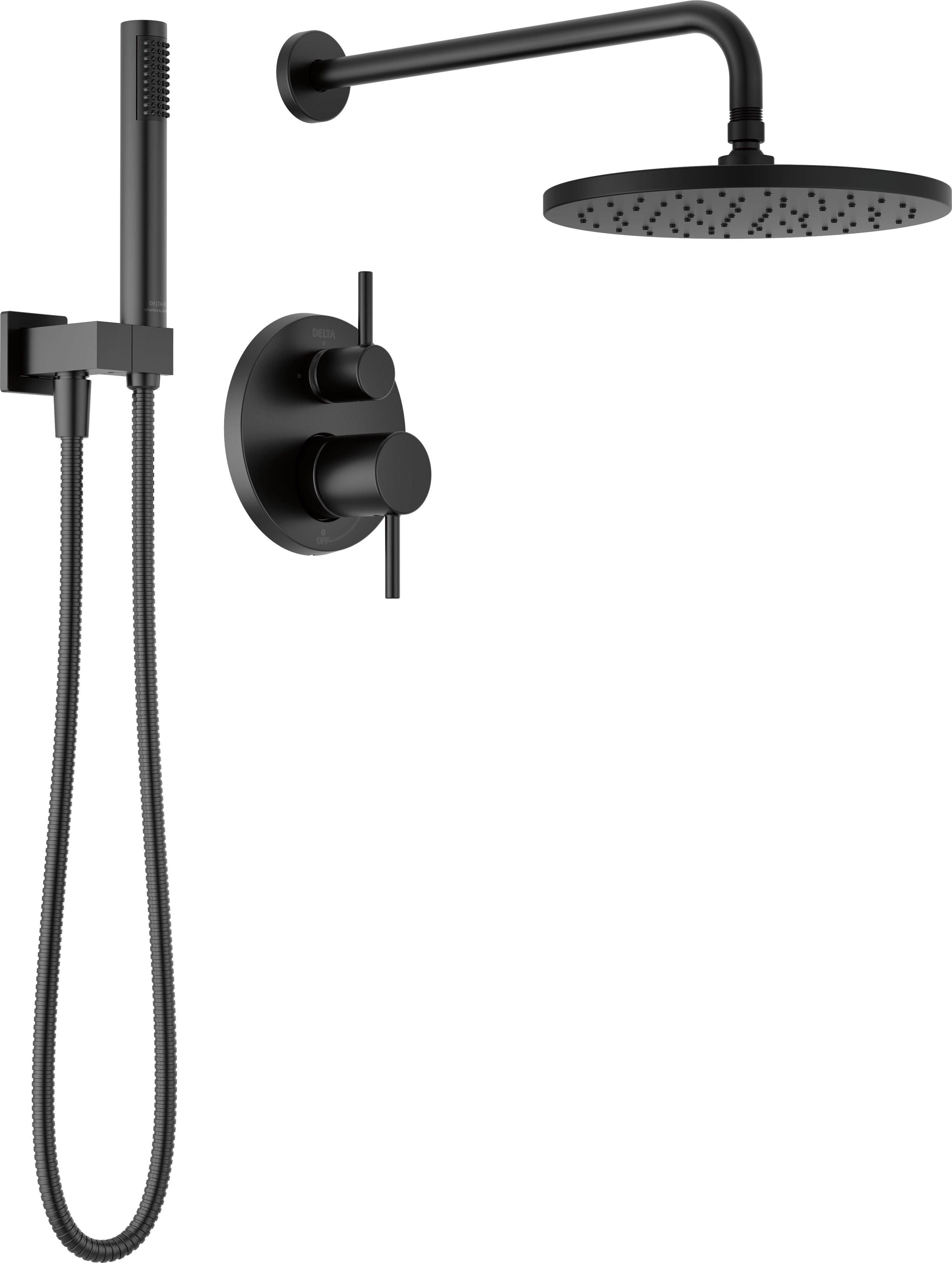Delta Faucet Matte Black Two Handle Single Function Shower System 