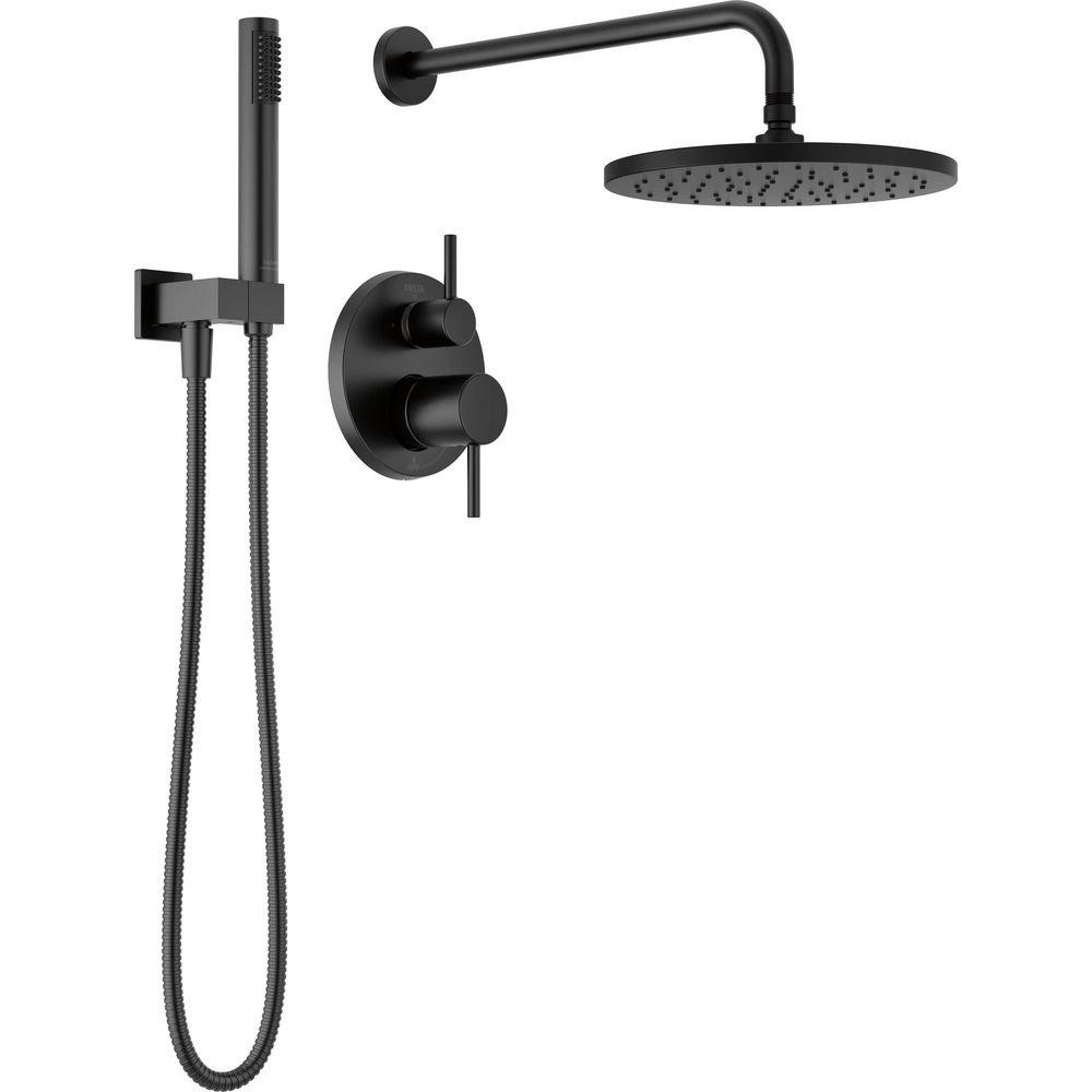 Delta Faucet Matte Black Two Handle Single Function Shower System 