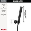 Single Function Hand Shower with Wall Mount Holder and Hose in Matte Black 