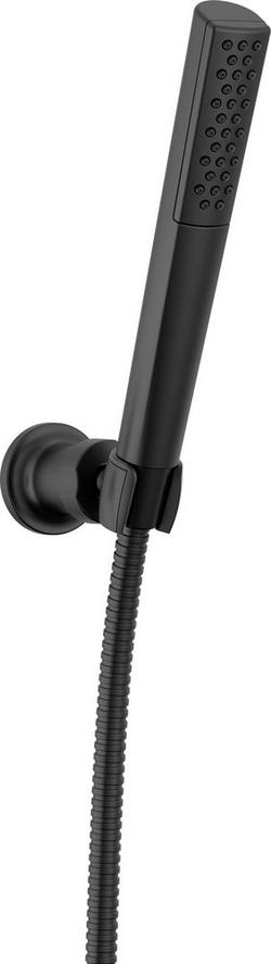 Single Function Hand Shower with Wall Mount Holder and Hose in Matte Black