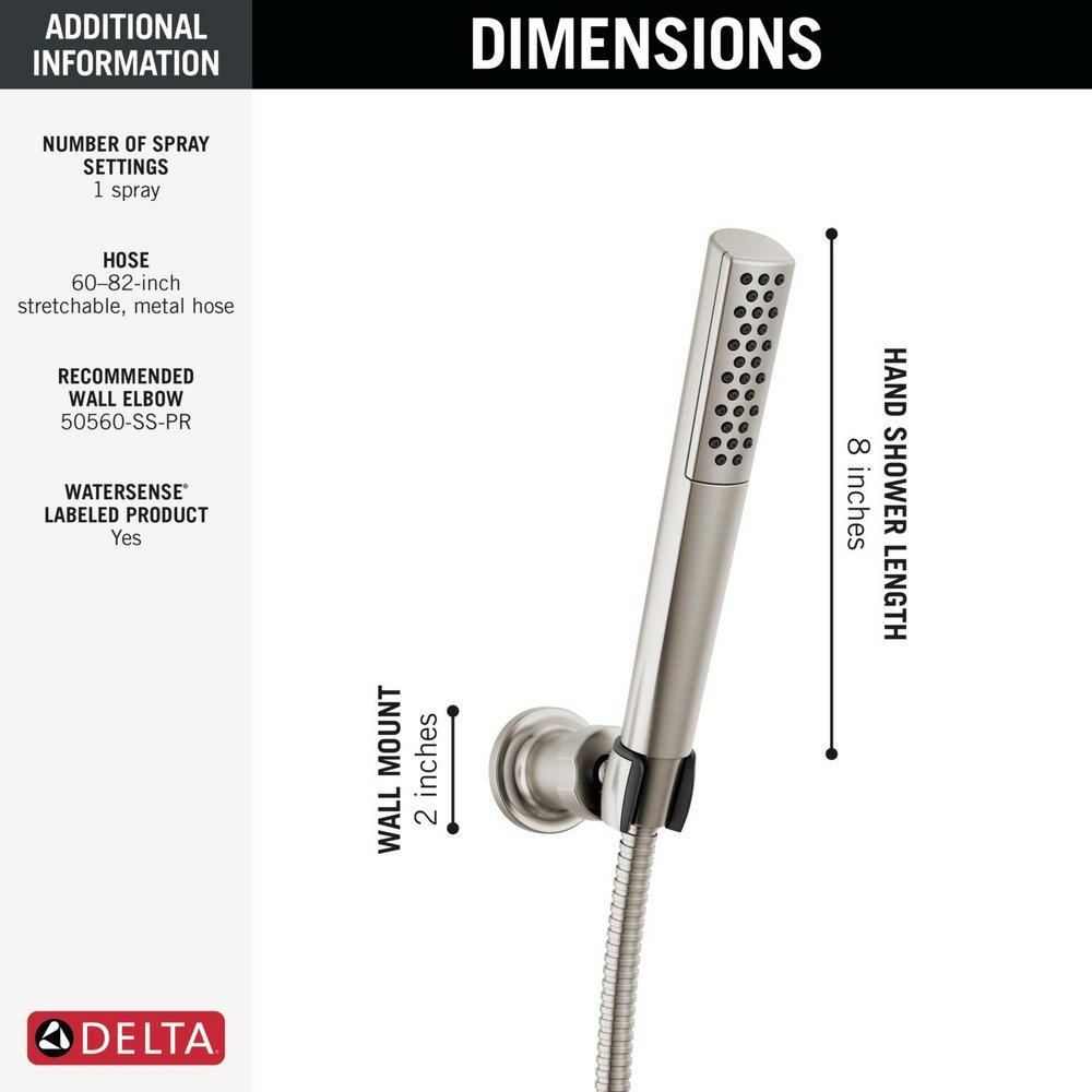 Universal Showering 1.75 GPM Single Function Hand Shower with Wall Mount Holder and Hose in Lumicoat Stainless 